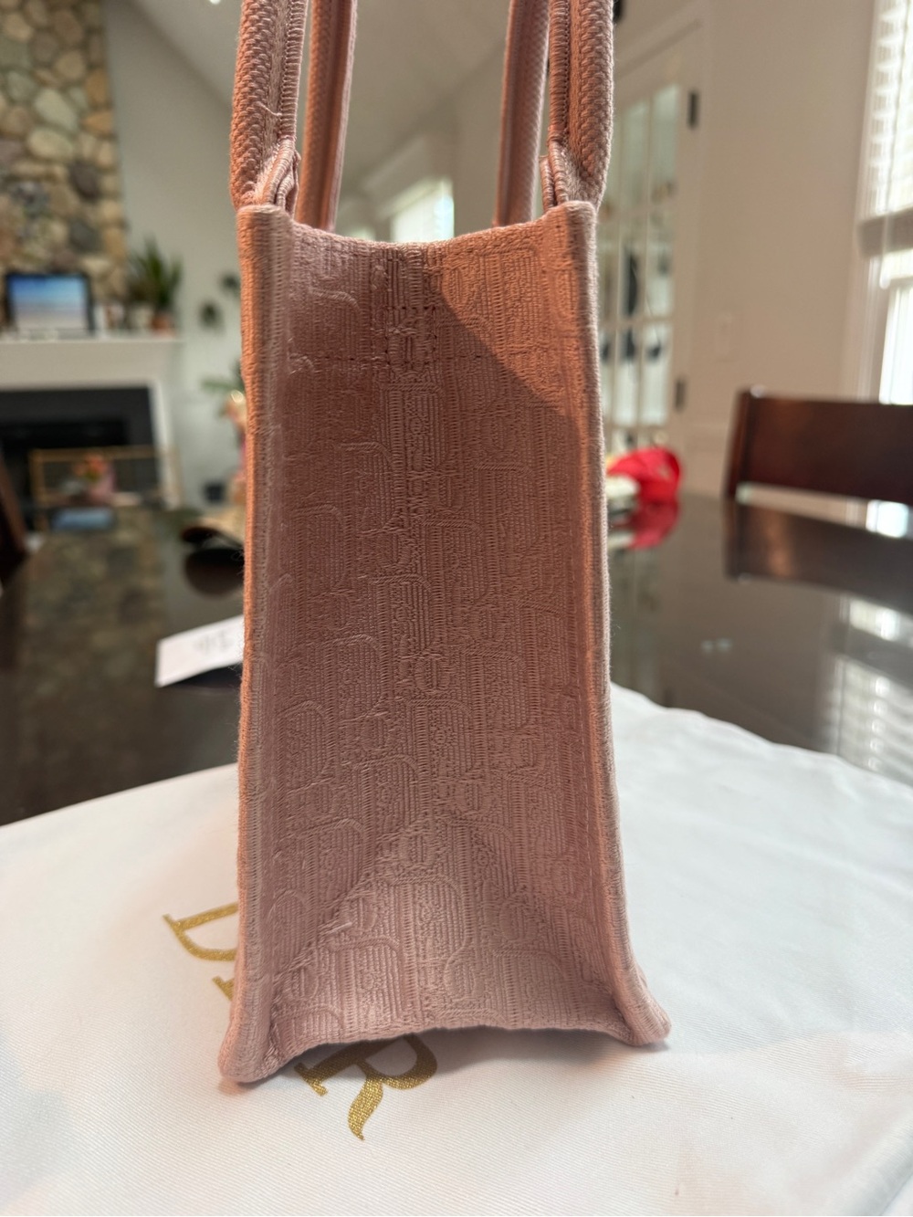 Pink Embroidered Book Tote - Dior - Picture 6 of 11